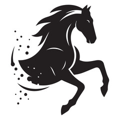 create simple black Horse Silhouette Vector  with white background 
