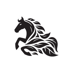 Fototapeta premium create simple black Horse Silhouette Vector with white background 