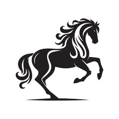 create simple black Horse Silhouette Vector  with white background 