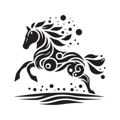 Obraz premium create simple black Horse Silhouette Vector with white background 