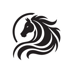 create simple black Horse Silhouette Vector  with white background 