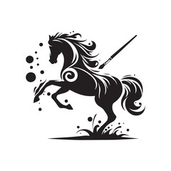 create simple black Horse Silhouette Vector  with white background 