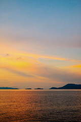 Silhouette of mountains at sunset