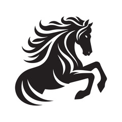 create simple black Horse Silhouette Vector  with white background 
