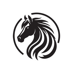 create simple black Horse Silhouette Vector  with white background 