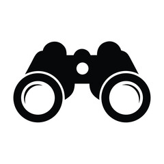 Solid Black Binoculars Icon