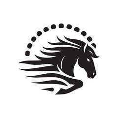 create simple black Horse Silhouette Vector  with white background 