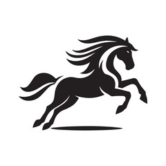 create simple black Horse Silhouette Vector  with white background 