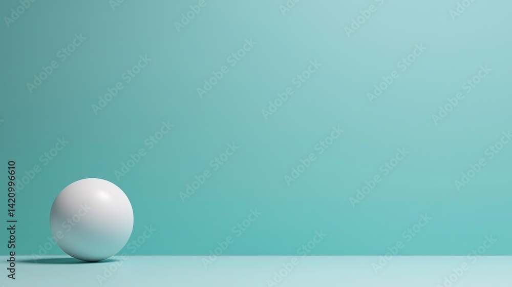 Poster dynamic minimalist sphere rolling across a soft gradient background abstract concept contemporary ar