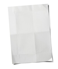 Paper Clip Isolated. White gnotepaper journal sticker. Real notepad isolated.	