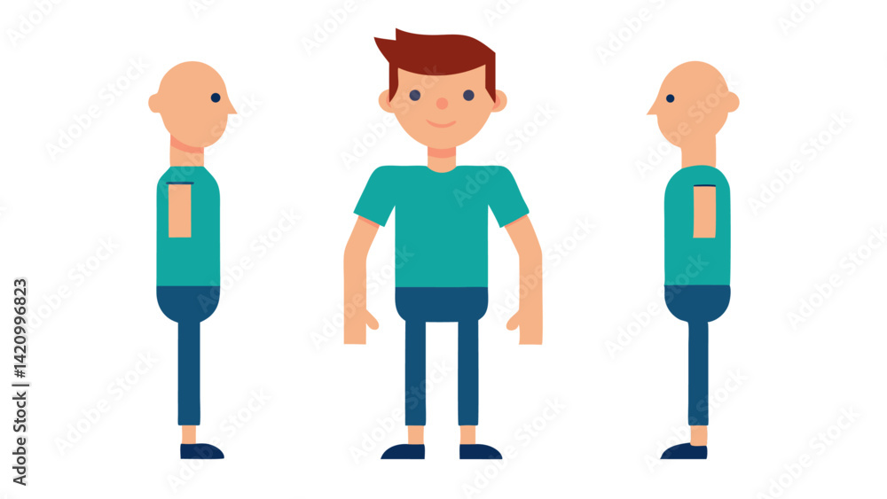 Poster character constructor for casual man avatars designed for use in animation creative projects digital