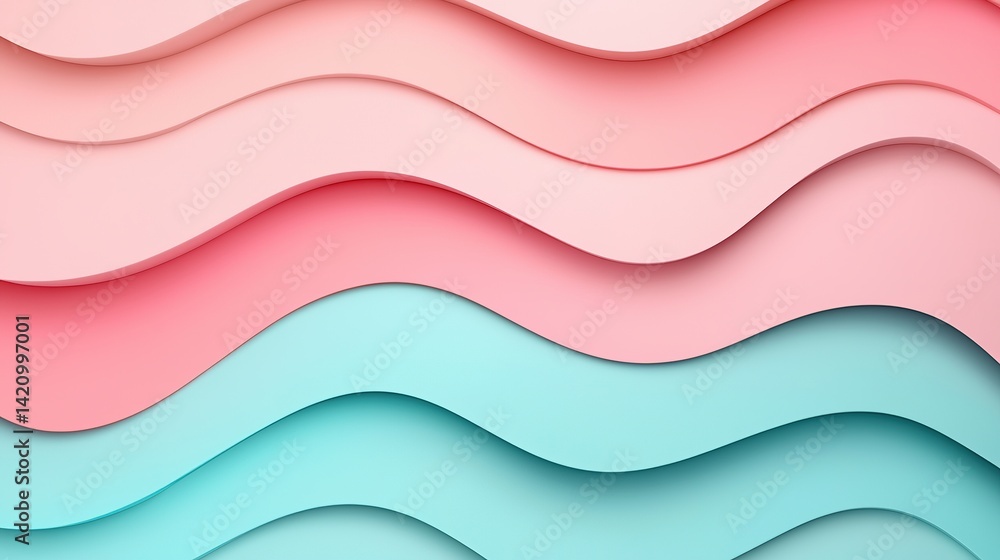 Poster smooth color transition waves minimalist design digital art contemporary style abstract view visual 