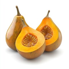 Lucuma fruit isolated 3D render on white background 