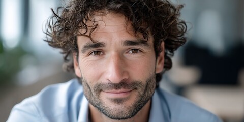 Obraz premium Close-up portrait of a man with a warm smile