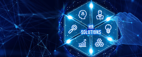 Business, Technology, Internet and network concept. HR Solutions. 3d illustration