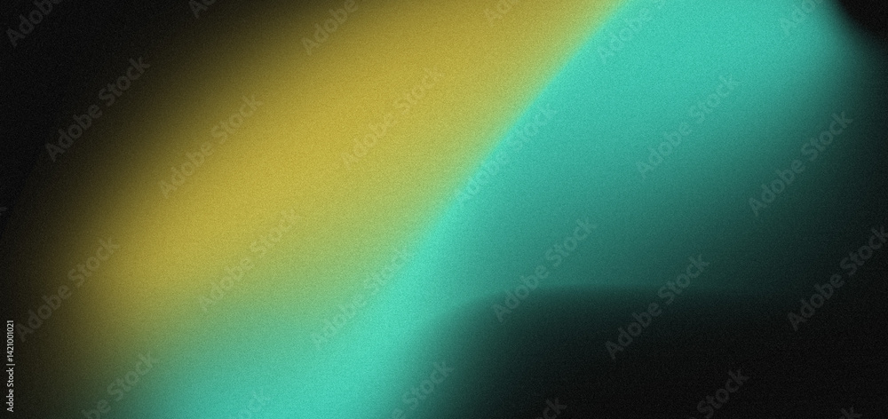 Poster abstract gradient background with teal and gold hues.