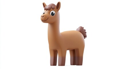 lama 3d rendering isolated on white background. Cartoon plastic style icon 