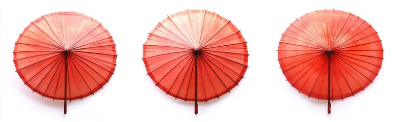 Three  Red Gradient  Umbrellas