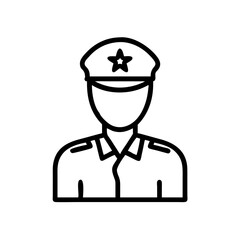 Officer with Rank Insignia Icon Design