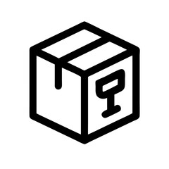 Package Box with Fragile Label Icon Design