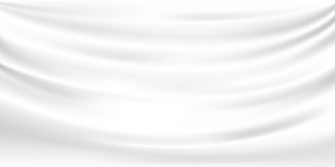 White fabric banner background with copy space Vector illustration