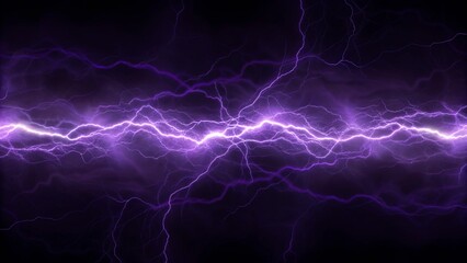 Abstract purple electric lighting striking on dark background for energy and power design concept, glowing electricity streaks in violet tones creating dynamic visual for futuristic backgrounds