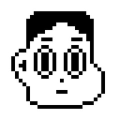 Fototapeta premium boy face with short hair pixel art