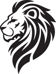 Lion stylized head silhouette Logo, Wild Animal silhouette, Animal, Black and white vector illustration clipart vector art	