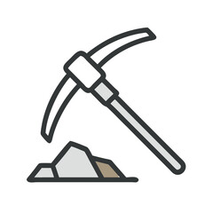 Pickaxe for Mining or Excavation Icon Design