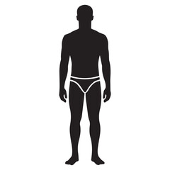 Fototapeta premium Swimsuit men isolated vector Silhouette White Background.