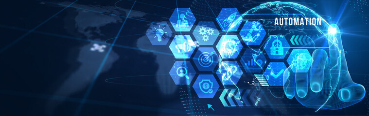 Business, Technology, Internet and network concept. Automation Software Technology Process System. 3d illustration