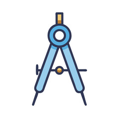 Precision Compass Measuring Tool Icon Design