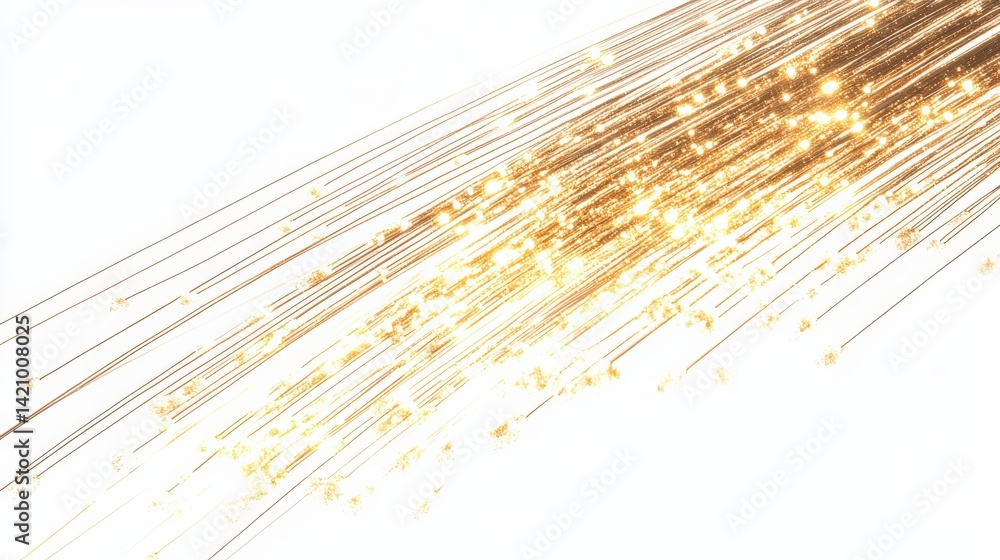 Poster golden sparkling lines creating a beautiful abstract background design