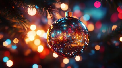 Obraz premium Reflective Christmas Ornament
