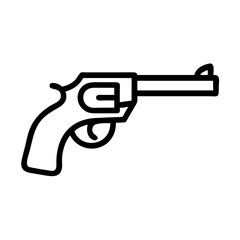 Revolver Handgun with Trigger Icon Design