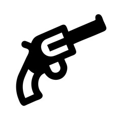 Revolver Handgun with Trigger Icon Design