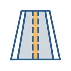 Road Divider with Lane Lines Icon Design