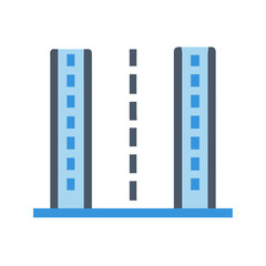 Road Divider with Lane Lines Icon Design