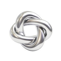 Fototapeta premium Silver metallic knot abstract design three dimensional modern art