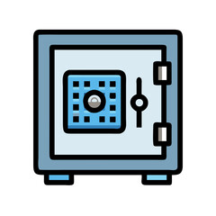 Safe Box with Combination Lock Icon Design