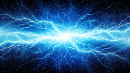 Obraz premium Blue electric energy discharging in futuristic background, blue, electric, energy, discharge, futuristic, background, glowing plasma effect in digital space with dynamic electric flow