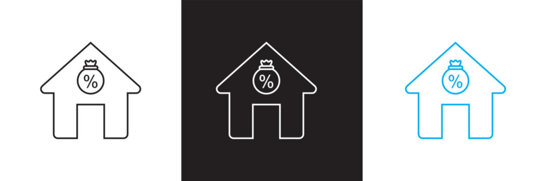 Loan and Credit  icon. Mortgage, credit rating, calculator  icon. Vector for websites, mobile interfaces, presentations, banner, visual branding etc. Vector illustration. EPS 10