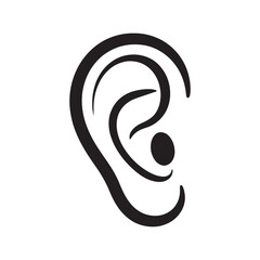 a minimalist black line human ear drawing 