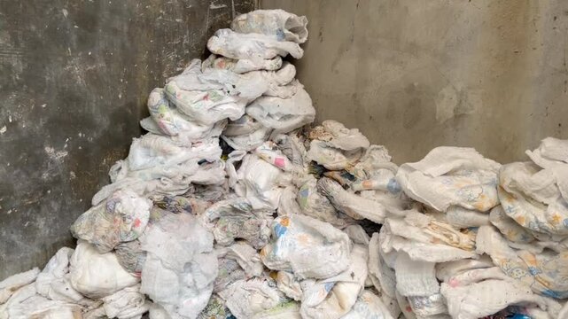 Pile of Used Diapers in a Dumpster