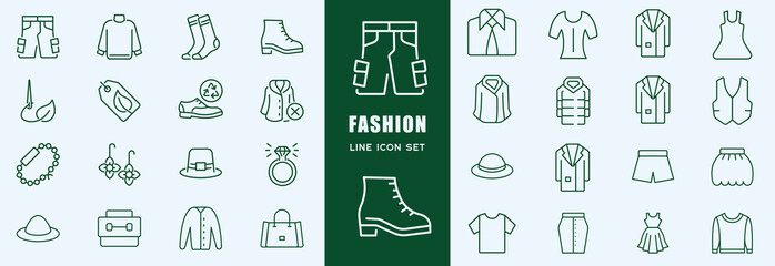 E-commerce and Shopping line editable icon set. Contains icons as mobile shop, shopping cart, testimonials, shipping and delivery, fashion and more.