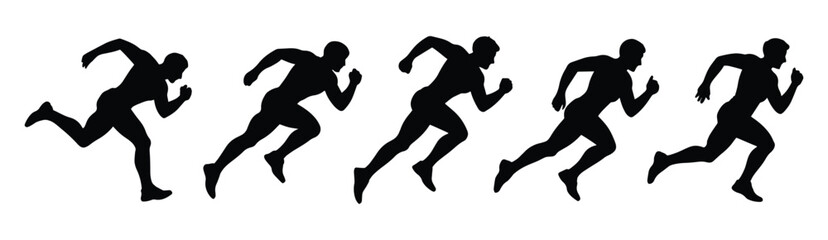 Silhouettes of Running Athletes
