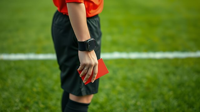 referee showing a red card during a soccer match