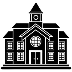 Hospital school silhouette vector