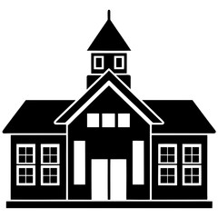 Fototapeta premium Hospital school silhouette vector