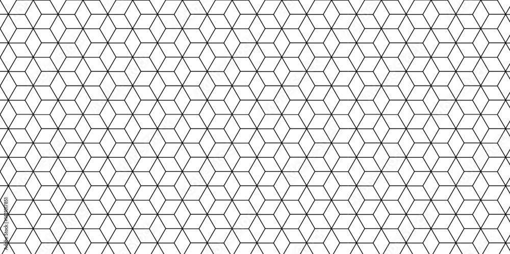 Poster seamless pattern with hexagon square cube geometric pattern shapes grid metal element texture design
